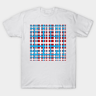 Interlocking Stripes White Red Light Blue T-Shirt